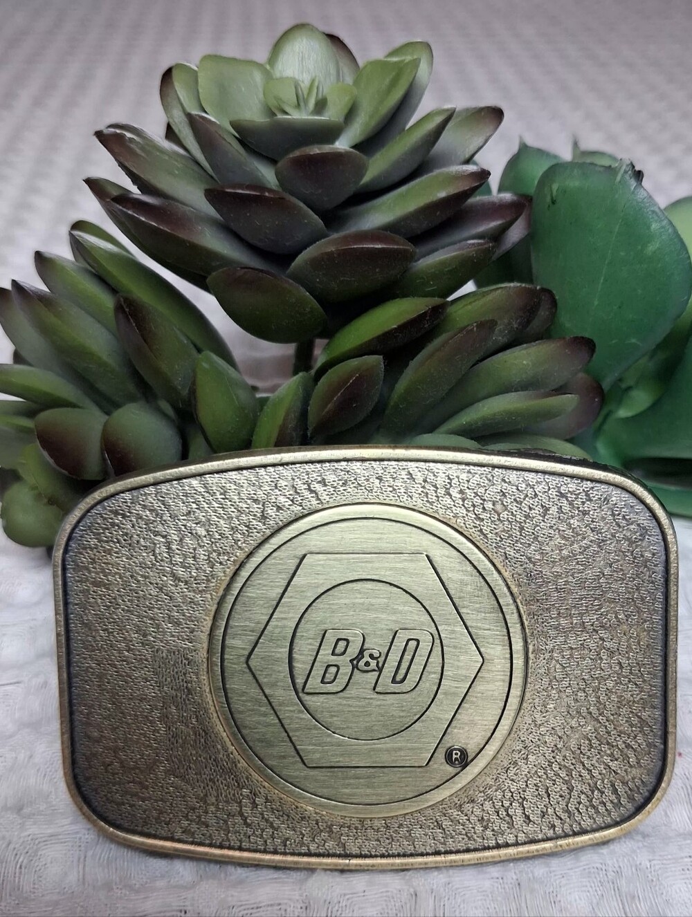 Vintage B&D Black & Decker Brass Tone Unisex Belt Buckle